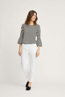 Laurie broek, model Hannah Regular Cropped basis tencel wit 28362-10122