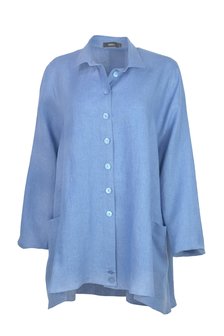 Ralston kleding, blouse Wally linnen lichtblauw