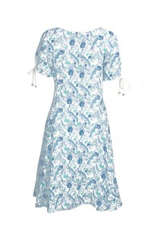 Blueberry kleding, jurk 9572 splash print lichtblauw