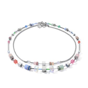 Coeur de Lion Ketting 5007/ /1522 Multi Pastel-Zilver