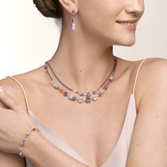 Coeur de Lion Ketting 5007/ /1522 Multi Pastel-Zilver