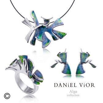 Daniel Vior Alga sieraden met sterling zilver blauw en groen