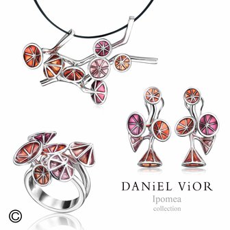 Daniel Vior Ipomea sieraden met sterling zilver rood