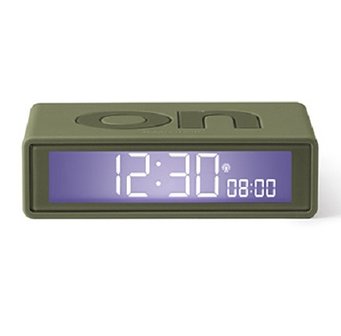 LEXON Flip Travel Clock legergroen LR151K9