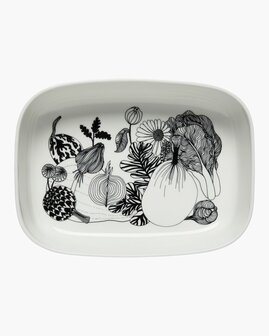 Marimekko servies Oiva/Siirtolapuutarha&nbsp;serveerschaal wit/zwart 069900-190 