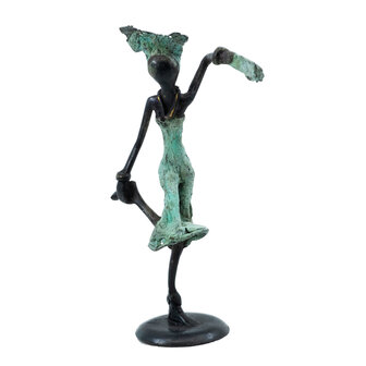 Bronzen beeld dansende vrouw  |16 cm hoog | groen