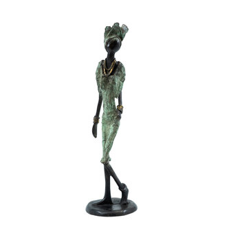 Bronzen beeld  vrouw  |23 cm hoog | groen