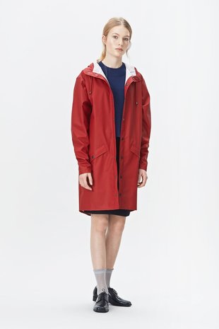 Rains Regenjas Long Jacket unisex rood 1202-20