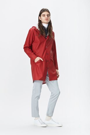 Rains Regenjas Long Jacket unisex rood 1202-20
