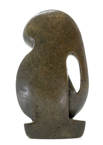 Stenen beeld olifant abstract 1 dier, 21 cm hoog, groen