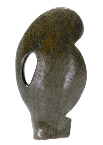 Stenen beeld olifant abstract 1 dier, 25 cm hoog, groen