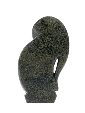 Stenen beeld olifant abstract 1 dier, 10 cm hoog, groen