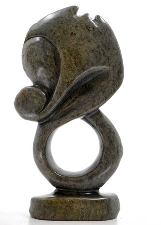 Stenen beeld olifant abstract 1 dier, 20 cm hoog, groen