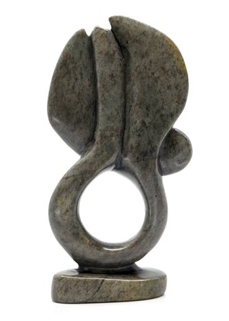 Stenen beeld olifant abstract 1 dier, 20 cm hoog, groen