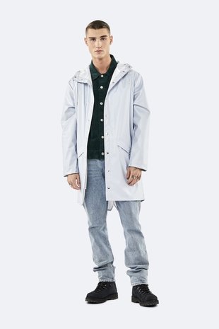 Rains Regenjas Long Jacket unisex Metallic Ice Grey 1202-96