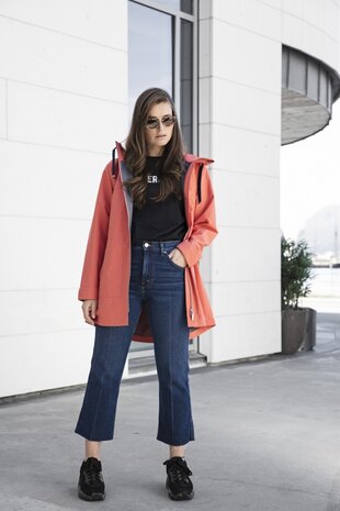 Blaest regenjas model Helsinki donkerblauw multi