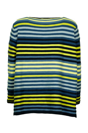 Mansted kleding Lela trui donkerblauw accent geel