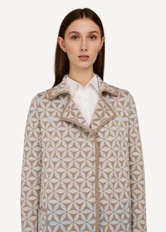 Oleana Cardigan 345 B beige/ licht grijs
