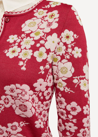 Oleana Cardigan 332 AV donker rose/licht rose