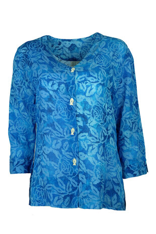 Unikat Artwear kleding blouse 120 helder blauw