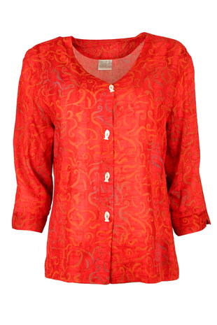 Unikat Artwear kleding blouse 120 rood