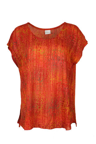 Unikat Artwear kleding blouse 180 oranje rood
