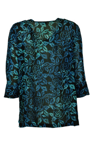 Unikat Artwear kleding blouse 122 houtskool groen
