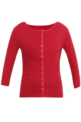 Jalfe 12286-1-422A shirt lange mouw met knopen ekologisch katoen kers-roodrose