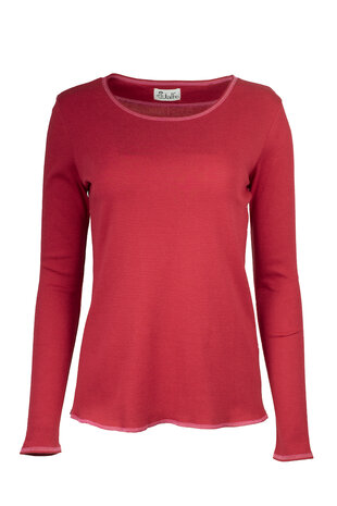 Jalfe 12675-1-422A shirt lange mouw ekologisch katoen kers-roodrose