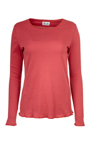 Jalfe 12675-1-406D shirt lange mouw ekologisch katoen rose-oranjerood