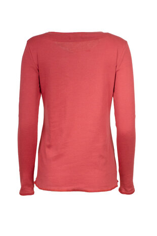 Jalfe 12675-1-406D shirt lange mouw ekologisch katoen rose-oranjerood