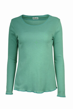 Jalfe 12675-1-432C shirt lange mouw ekologisch katoen water-groen/turqoise