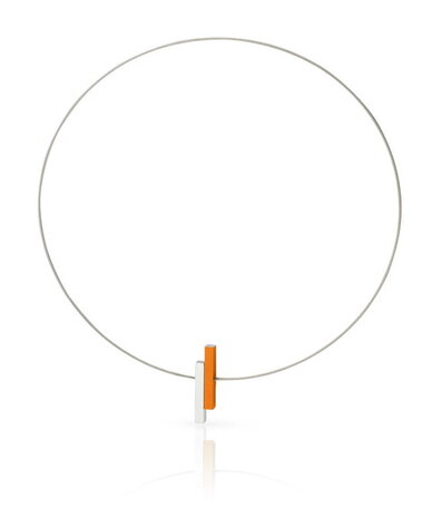 CLIC oranje Ketting aluminium met magneet C116O
