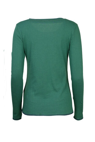 Jalfe 12675-1-408 shirt lange mouw ekologisch katoen groen/donkergroen
