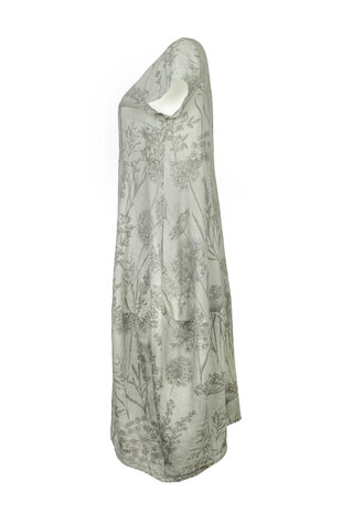 Blueberry Italia linnen jurk grijs 9088-45