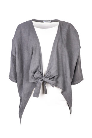 Blueberry Italia linnen jasje grijs 9027