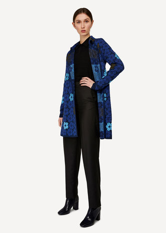 Oleana Long Cardigan 358 W blauw