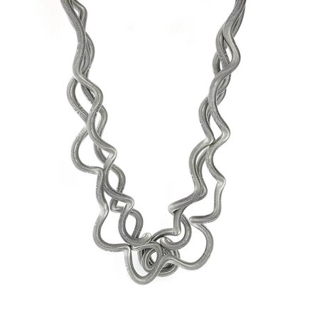 La Molla ketting metalen veren Collier Curly 14006