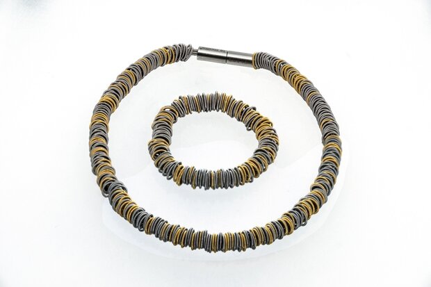 La Molla Collier N 1 OR ketting stalen veren 14061