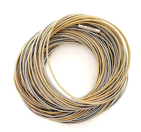 La Molla Armband Sel & poivre OR metalen veren armband 14067