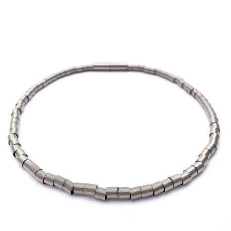 La Molla Collier Zanzibar metalen veren ketting14076