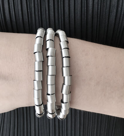 La Molla Armband Zanzibar met metalen veren roestvaste stalen 14074