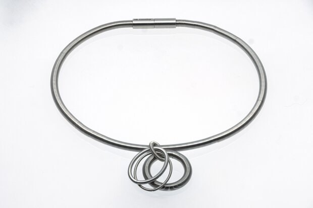 La Molla Collier Sense lange ketting metalen veren roestvrij staal 140463