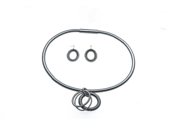 La Molla Collier Sense lange ketting metalen veren roestvrij staal 140463