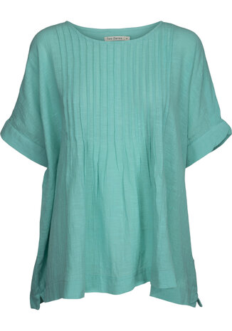 Two Danes Top Shirt Greta Turkoois, Scandinavische kleding