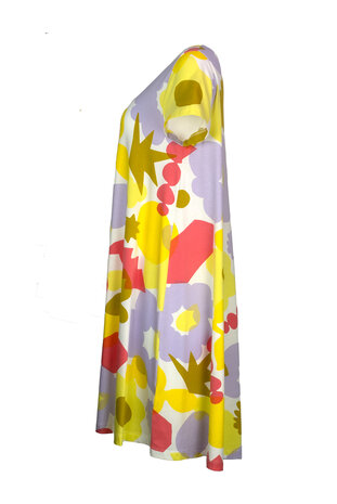 Mansted jurk kleding Miep geel rose 