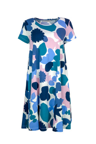 Mansted jurk kleding Miep blauw groen