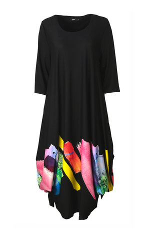 Ralston jurk Utas zwart met print multicolor
