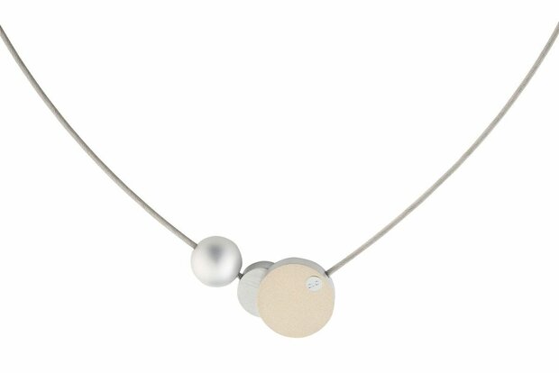 CLIC Ketting goud en antraciet magnetische sluiting C138G