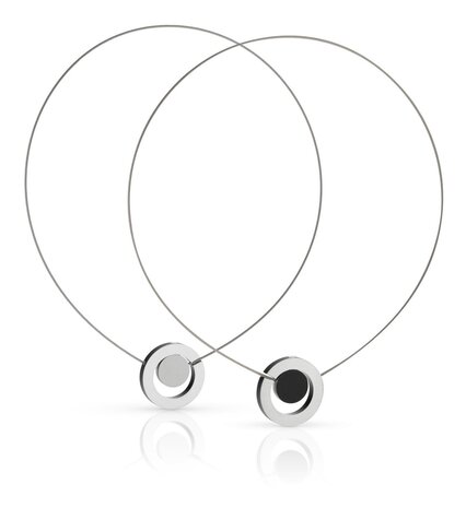 CLIC Ketting magneten zwart en zilverC216Z